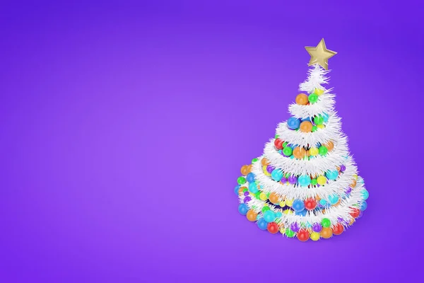 Künstlicher Weihnachtsbaum 3D farbige Illustration — Stockfoto
