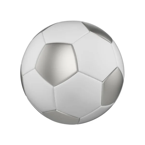 Ποδόσφαιρο μπάλα ρεαλιστική 3d απεικόνιση. Απομονωμένη ποδόσφαιρο μπάλα σε λευκό φόντο. Διεθνές αθλητικό ανταγωνισμό, τουρνουά. — Φωτογραφία Αρχείου