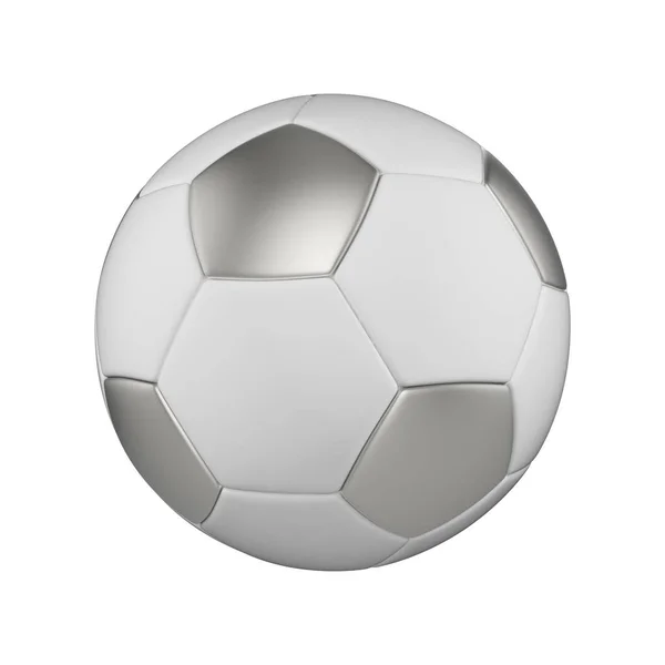 Futbol topu gerçekçi 3d çizim. Beyaz arka plan üzerinde izole futbol topu. Uluslararası Spor Yarışması, turnuva. — Stok fotoğraf