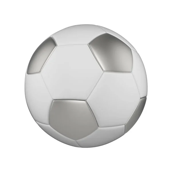 Ποδόσφαιρο μπάλα ρεαλιστική 3d απεικόνιση. Απομονωμένη ποδόσφαιρο μπάλα σε λευκό φόντο. Διεθνές αθλητικό ανταγωνισμό, τουρνουά. — Φωτογραφία Αρχείου