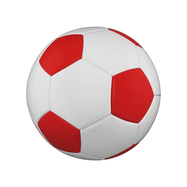 Bola de futebol realista ilustração 3d. Bola de futebol isolada no fundo branco. Competição desportiva internacional, torneio . — Fotografia de Stock