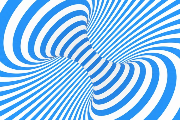 Vortice ottico 3D illusione raster illustrazione. Strisce a spirale a contrasto. Immagine geometrica del toro invernale con linee, passanti . — Foto Stock