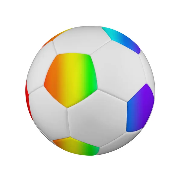 Pelota de fútbol realista 3d raster ilustración. Pelota de fútbol aislada sobre fondo blanco. Competencia deportiva internacional . — Foto de Stock