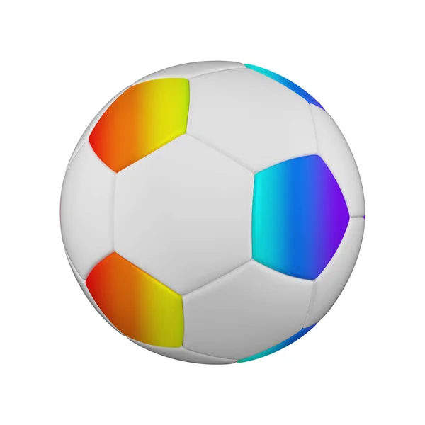 Soccer ball realistic 3d raster illustration. Isolated football ball on white background. International sports competition. — Stock Photo, Image