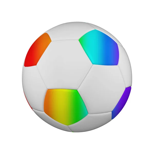 Fußball realistische 3D-Raster-Illustration. isolierter Fußballball auf weißem Hintergrund. Internationaler Sportwettbewerb. — Stockfoto