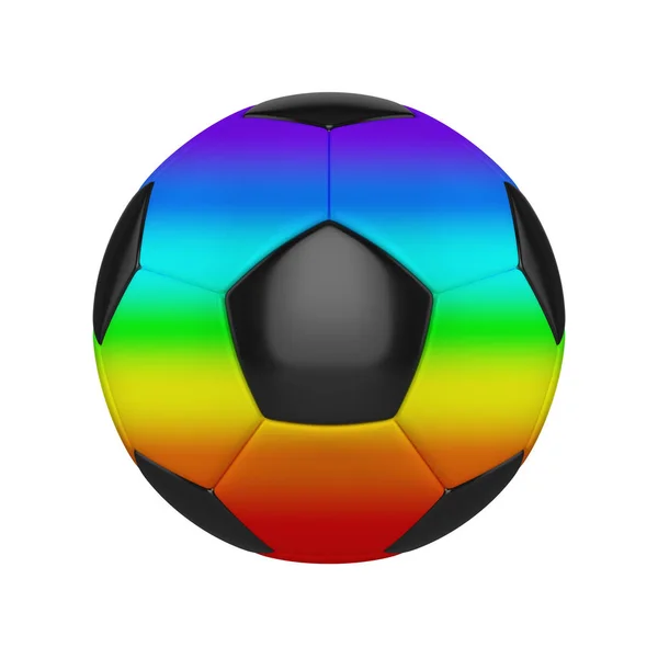 Jalkapallo realistinen 3d rasteri kuvitus. Eristetty jalkapallo pallo valkoisella taustalla. Kansainvälinen urheilukilpailu . — kuvapankkivalokuva