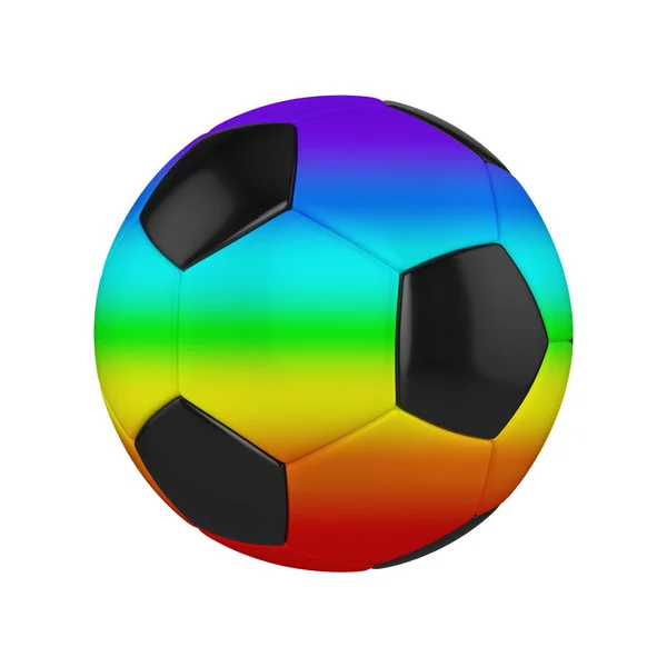 ลูกฟุตบอลภาพประกอบ 3 มิติที่สมจริง ลูกฟุตบอลที่โดดเดี่ยวบนพื้นหลังสีขาว การแข่งขันกีฬาระหว่างประเทศ . — ภาพถ่ายสต็อก
