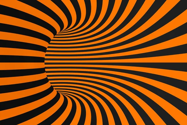 Tunnel optical 3D illusion raster illustration. Contrast lines background. Hypnotic stripes ornament. Geometric pattern. — Stock Photo, Image