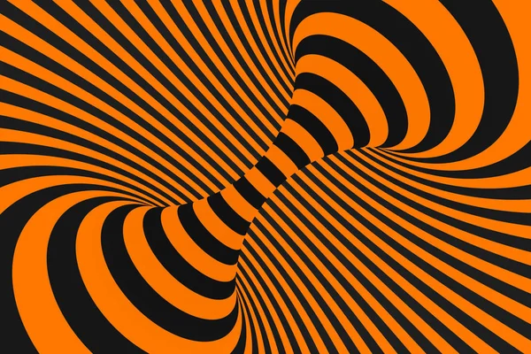 Ilustración de trama de ilusión 3D óptica de túnel. Fondo de líneas de contraste. Adorno de rayas hipnóticas. Patrón geométrico . — Foto de Stock
