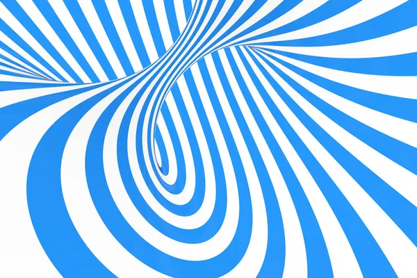 Virvel optisk 3d illusion raster illustration. Kontrast blå och vit spiral ränder. Geometriska vintern torus bild med linjer. — Stockfoto