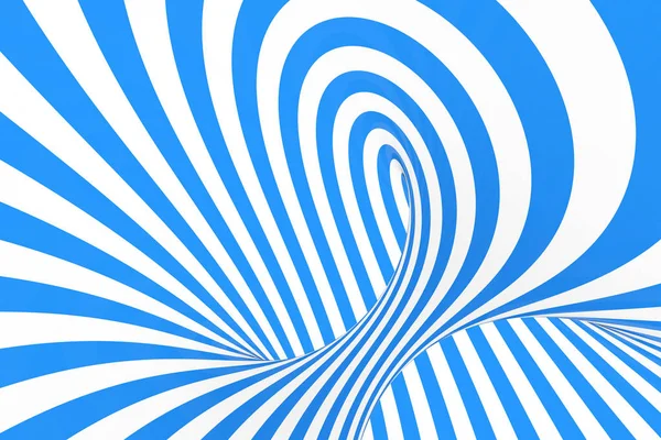 Virvel optisk 3d illusion raster illustration. Kontrast blå och vit spiral ränder. Geometriska vintern torus bild med linjer. — Stockfoto