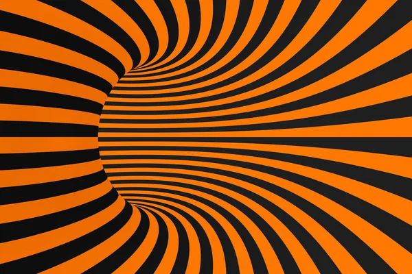 Ilustración de trama de ilusión 3D óptica de túnel. Fondo de líneas de contraste. Adorno de rayas hipnóticas. Patrón geométrico . Imágenes de stock libres de derechos