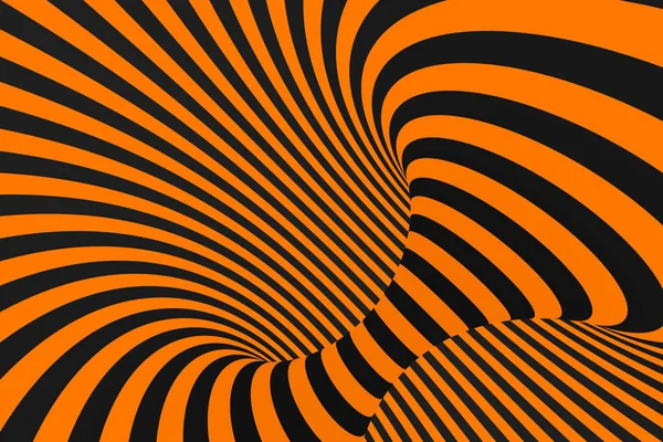 Tunnel optisk 3d illusion raster illustration. Kontrast linjer bakgrund. Hypnotiska ränder ornament. Geometriska mönster. Stockbild