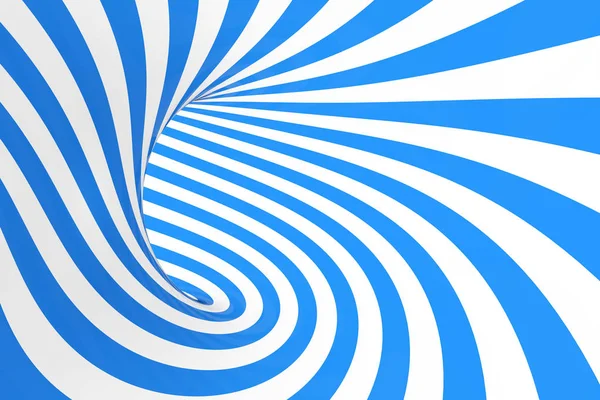 Virvel optisk 3d illusion raster illustration. Kontrast blå och vit spiral ränder. Geometriska vintern torus bild med linjer. Royaltyfria Stockfoton