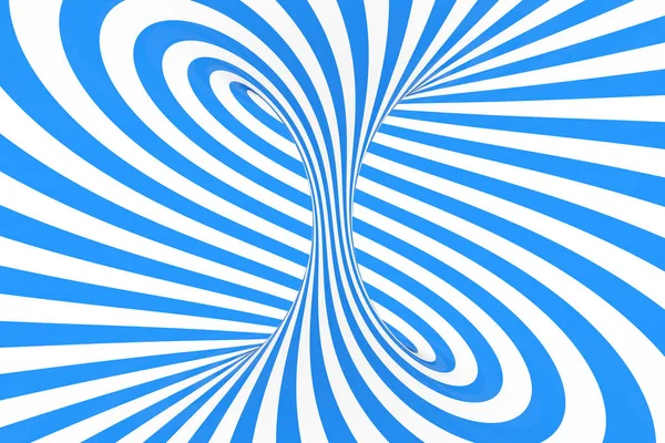 Virvel optisk 3d illusion raster illustration. Kontrast blå och vit spiral ränder. Geometriska vintern torus bild med linjer. — Stockfoto