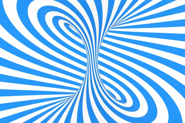 Virvel optisk 3d illusion raster illustration. Kontrast blå och vit spiral ränder. Geometriska vintern torus bild med linjer. Stockfoto