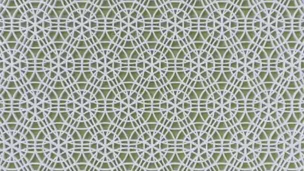 Arabesque looping geometric pattern. Olive and white islamic 3d motif. Arabic oriental animated background. — Stock Video