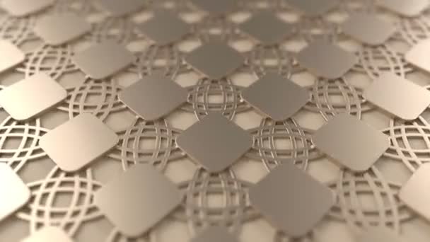 Arabesque loop modello geometrico. Metallo islamico motivo 3d. arabo orientale animato sfondo . — Video Stock