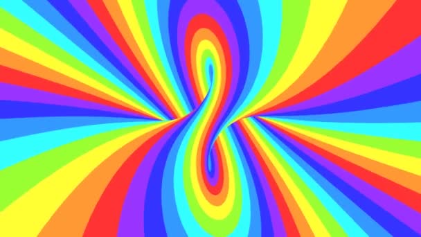 Spectrum psychedelic optical illusion. Abstract rainbow hypnotic animated background. Bright looping colorful wallpaper — Stock Video