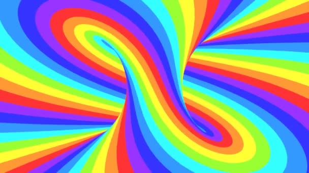 Spectrum psychedelic optical illusion. Abstract rainbow hypnotic animated background. Bright looping colorful wallpaper — Stock Video