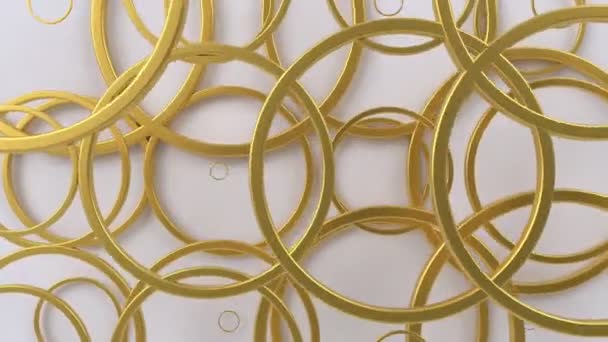 Patrón geométrico abstracto con círculos. Fondo móvil girable. 3d moderno fondo de pantalla con anillos animados . — Vídeos de Stock