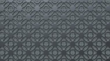 Arabesk döngü geometrik desen. Metal İslam 3d motif. Arapça oryantal animasyonlu arka plan.