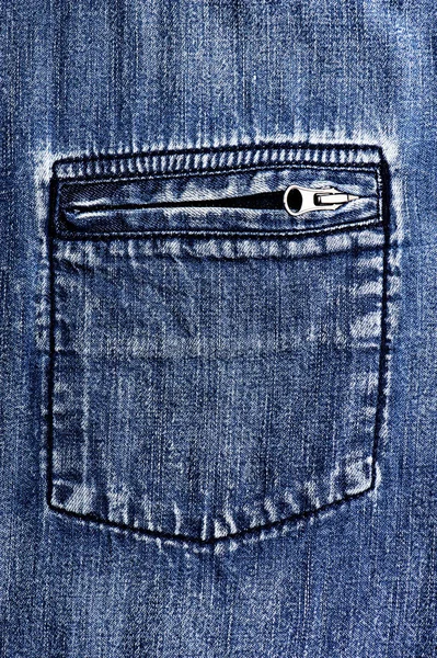 Close Torn Jeans Denim Pocket Texture — Stock Photo, Image