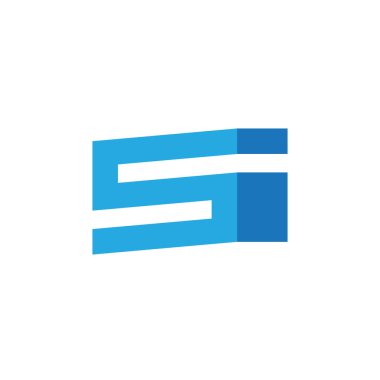 5 ya da S harflerinin 3 boyutlu dizaynı. Vektör illüstrasyonu