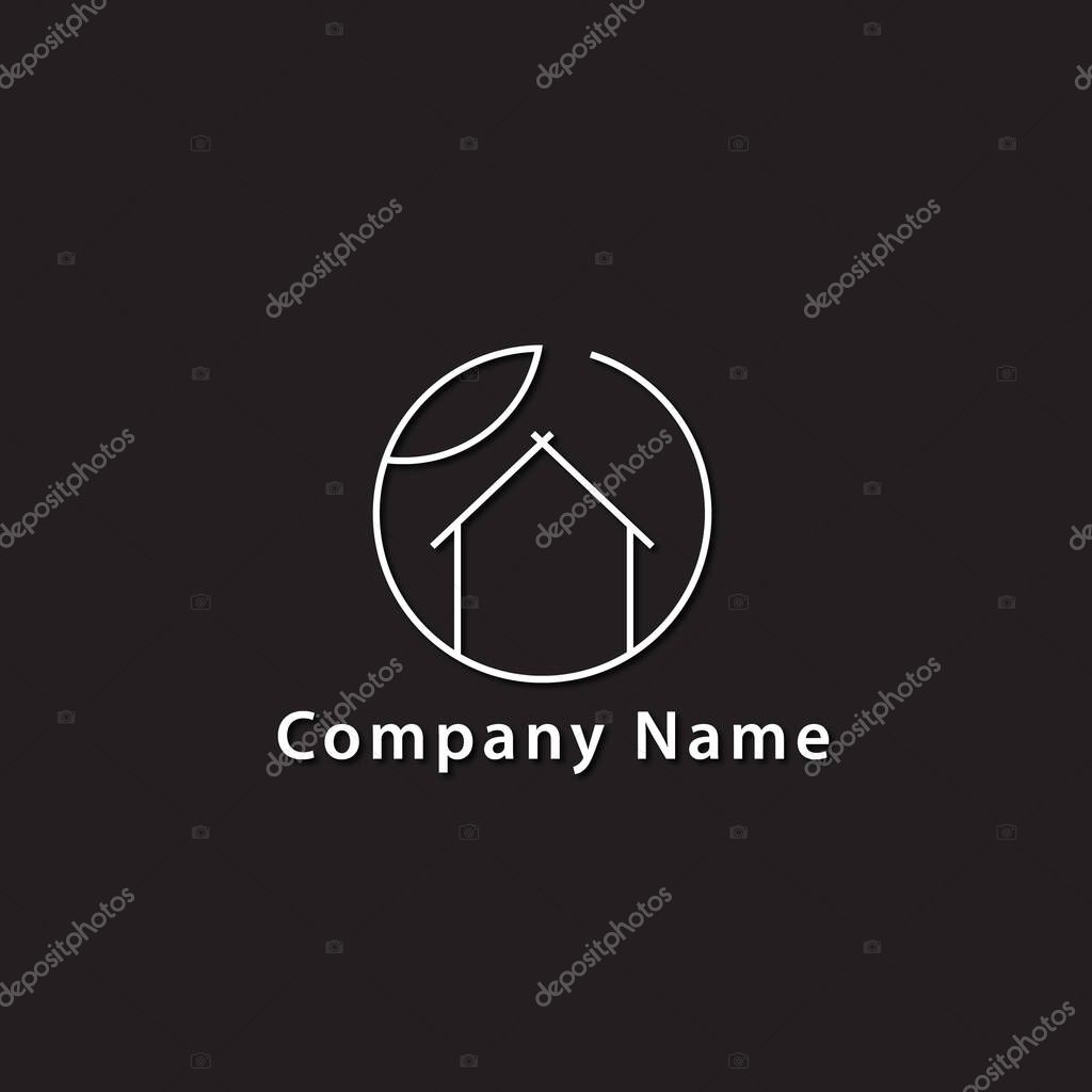 Minimalist Leaf Crown logo. Vector illustration