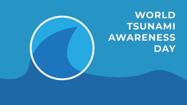 Dünya Tsunami Farkındalık Günü. Vektör illüstrasyonu