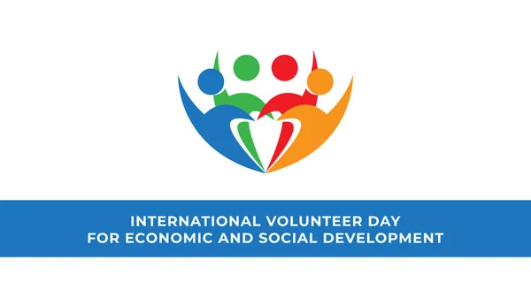 Internationale Vrijwilligersdag Voor Economische Sociale Ontwikkeling Vectorillustratie — Stockvector