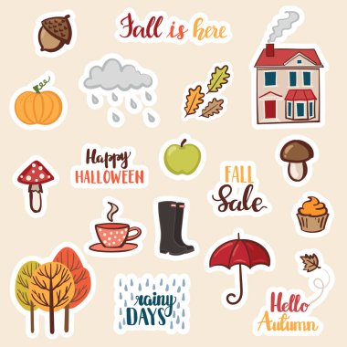 Sonbahar, sonbahar Sticker - vektör çizim