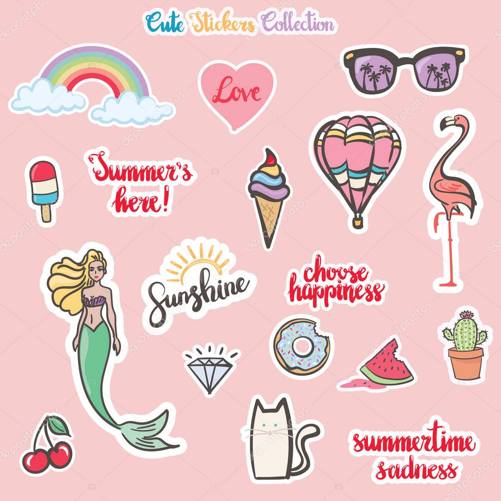 Cute Hand Drawn Stickers Collection