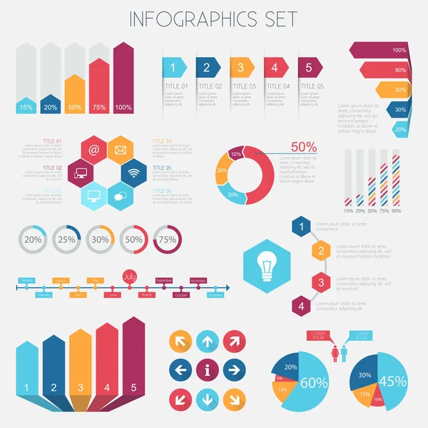 Infografische Elemente Datenanalyse Diagramme Graphen Vektor Eps10 — Stockvektor