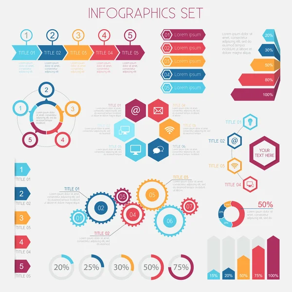 Infographic Elements Data Analysis Charts Graphs Vector Eps10 — Stock Vector