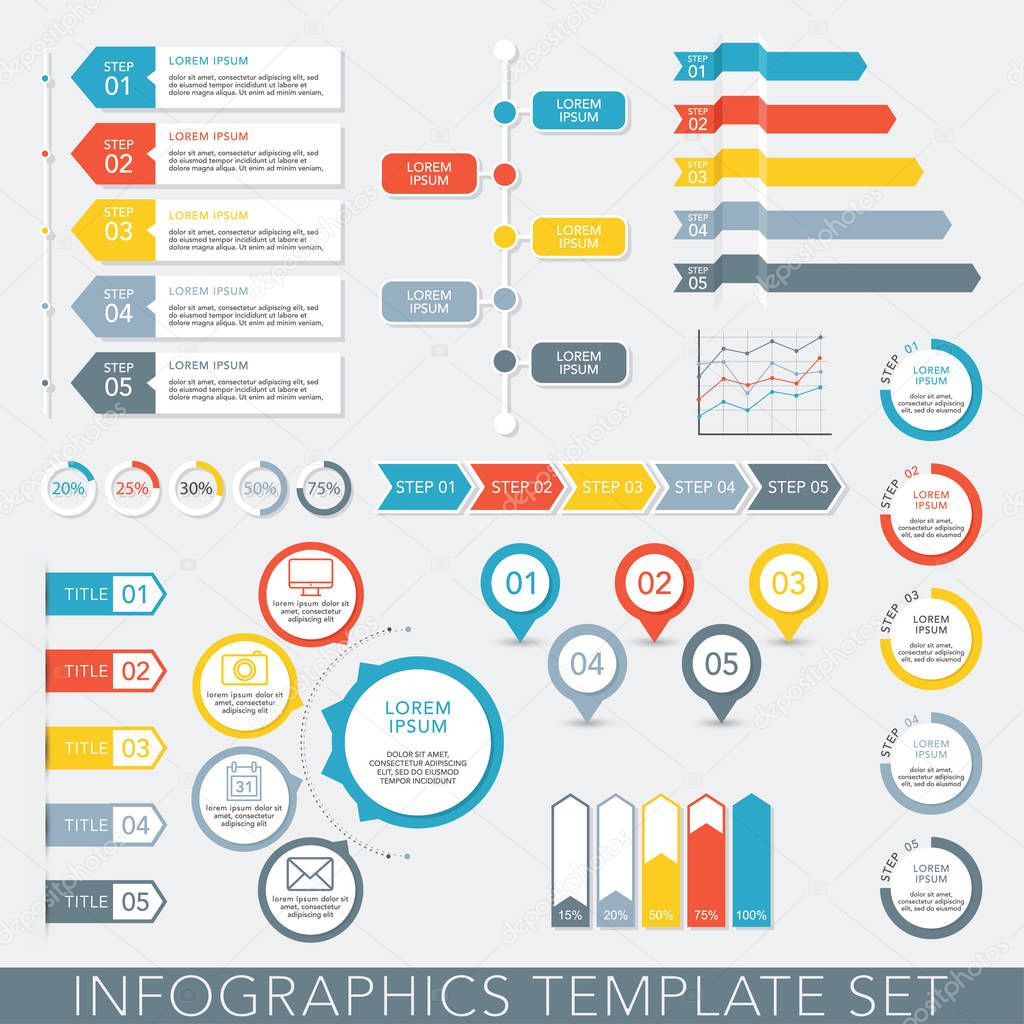 Infographic Elements - Data Analysis, Charts, Graphs - vector EPS10