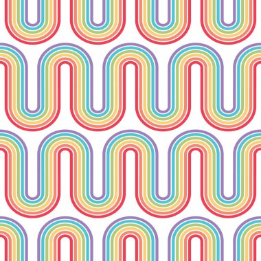 Renkli gökkuşağı tasarımı kusursuz desen - vektör