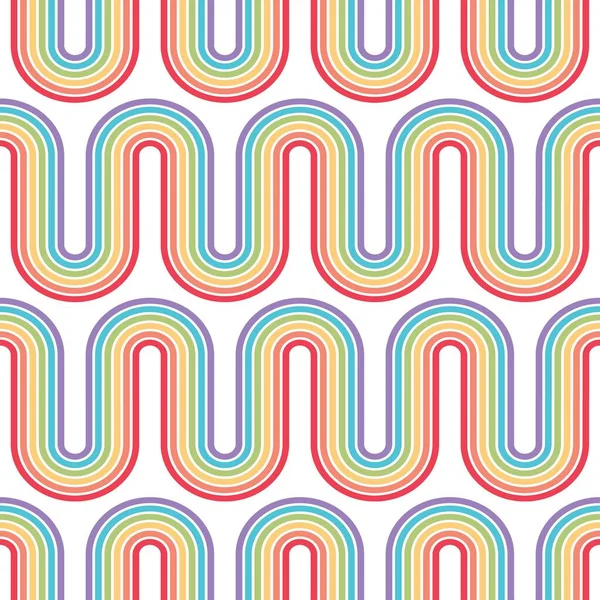 カラフルな虹のデザインシームレスなパターン ベクター — ストックベクタ