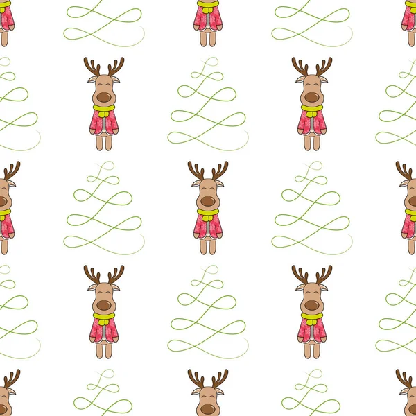 Joyeux Noël Bonne Année Fond Sans Couture Avec Des Symboles — Image vectorielle