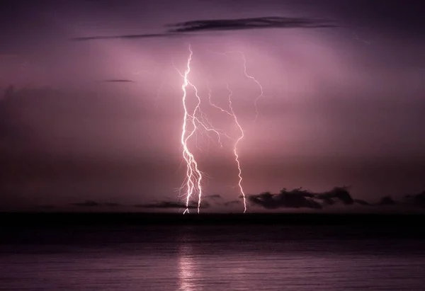 Severe Thunderstrom Seen Darwin Australia Tornado Begins Very Dangerous Lightning — Stock Photo, Image