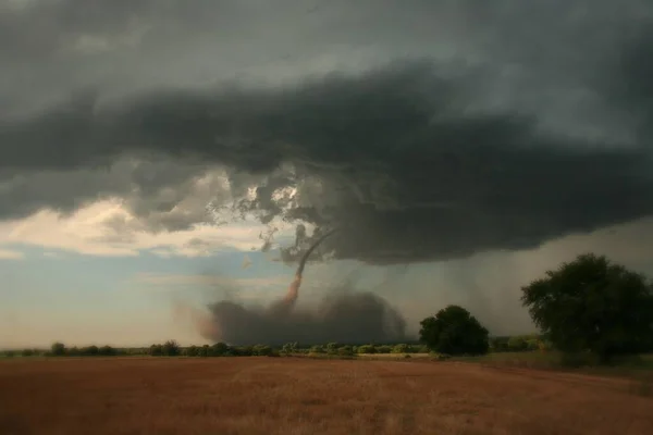 Gevaarlijke Maar Mooie Tornado Zijn Zeer Helder Groot Breed Van — Stockfoto