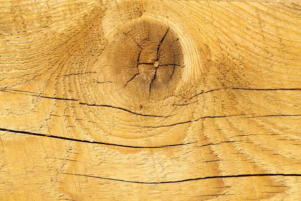 Breites Brett Mit Großem Knoten Und Tiefen Rissen Hintergrund — Stockfoto