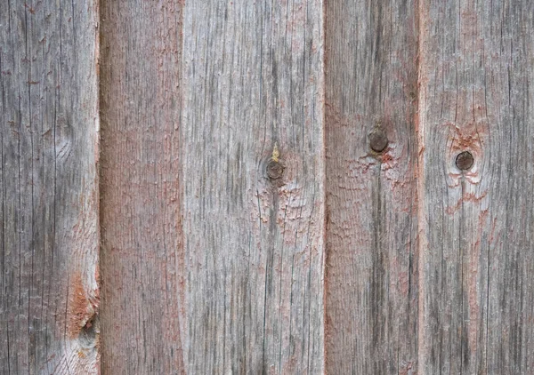 Oude Houten Hekplanken Met Knopen Met Sporen Van Rode Verf — Stockfoto