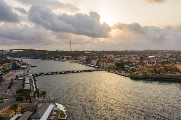 Вид Воздуха Центр Города Виллемстад Кюрасао Карибское Море — стоковое фото