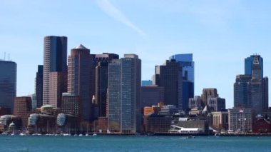 Boston, Massachusetts şehir genelinde 4k liman Timelapse