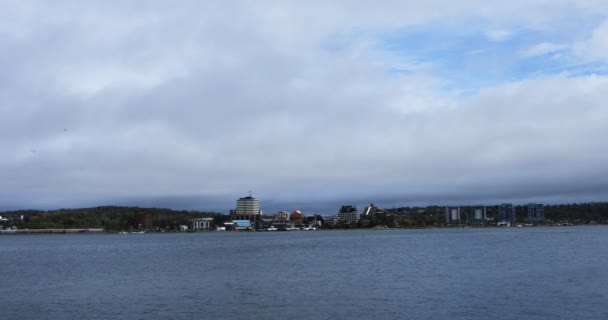 Dartmouth Nova Scotia Skyline Över Hamnen — Stockvideo
