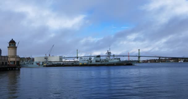 Vista Del Puente Angus Macdonald Halifax Nueva Escocia — Vídeo de stock