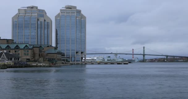 Blick Auf Den Heilbutt Nova Scotia Harbour — Stockvideo