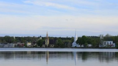 Mahone Bay Nova Scotia 4k üç kiliselerin Timelapse