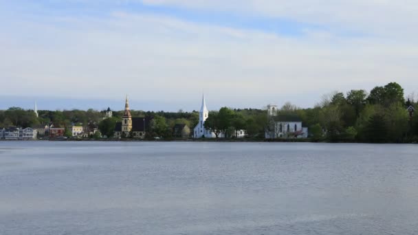 Timelapse Town Mahone Bay Nova Scotia — Stock Video